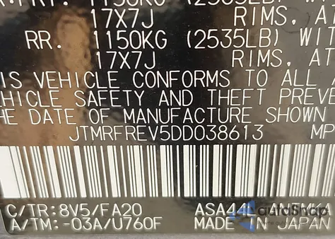 2013 Toyota Rav4 Xle z USA, uszkodzony, nr VIN JTMRFREV5DD038613